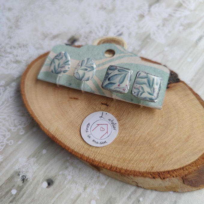 Les  boucles feuillage hivernal, boucles d'oreilles avec ou sans perçage