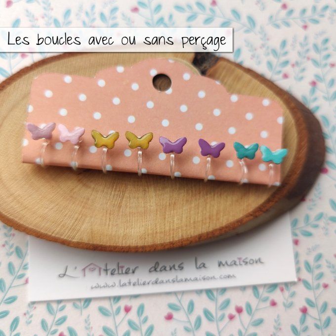 boucles sans perçage enfant papillons
