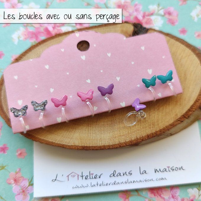 Les minis clips papillons, boucles d'oreilles sans perçage