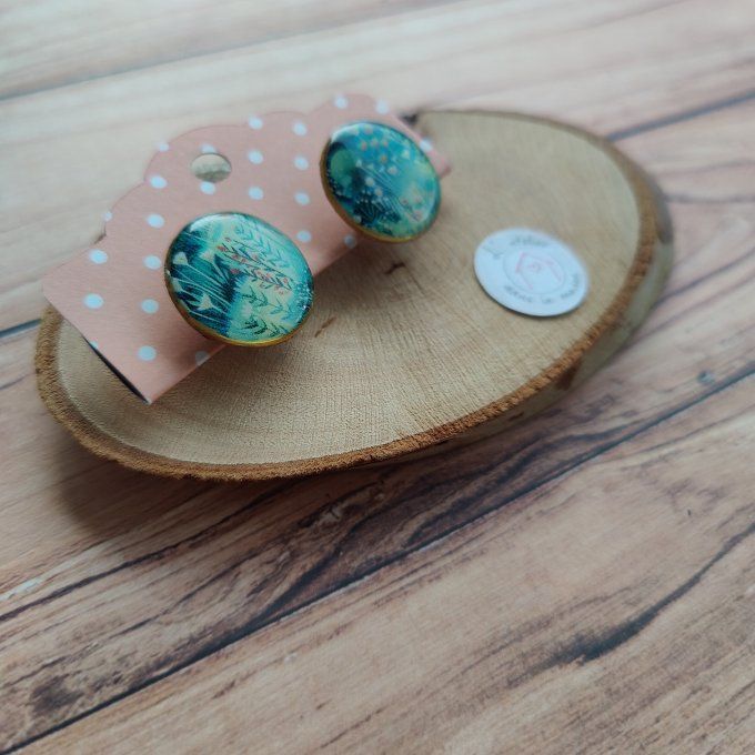 boucles florales tons vert et or