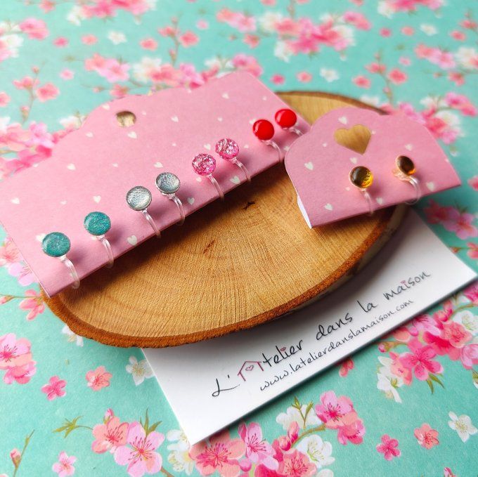 Les  mini clips ronds, boucles d'oreilles avec ou sans perçage 