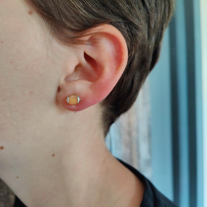 Boucles d'oreilles avec ou sans perçage ballon de sport