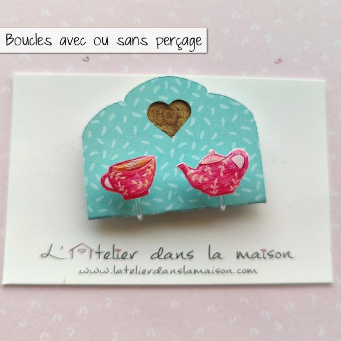 Boucles d'oreilles avec ou sans perçage teatime