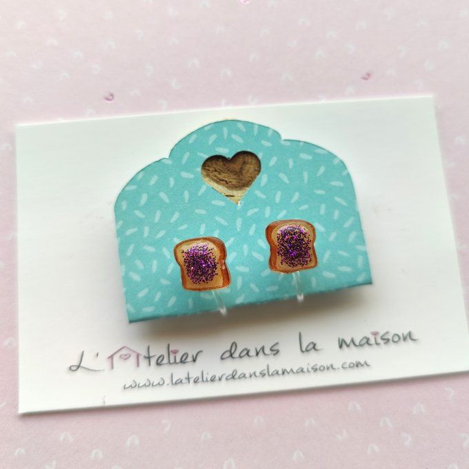 Boucles d'oreilles sans perçage tartine paillette