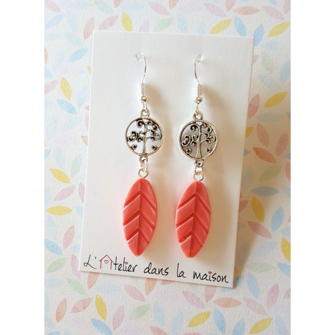 boucles plumes corail