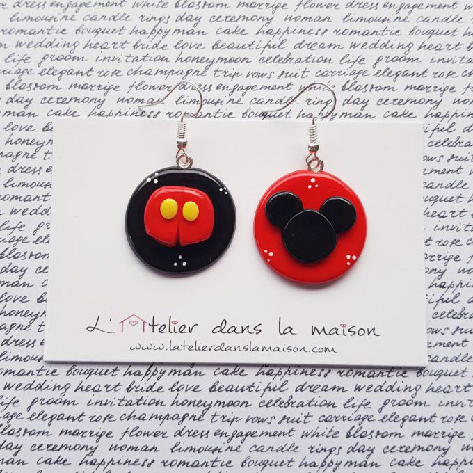 Boucles asymétriques inspiration mickey