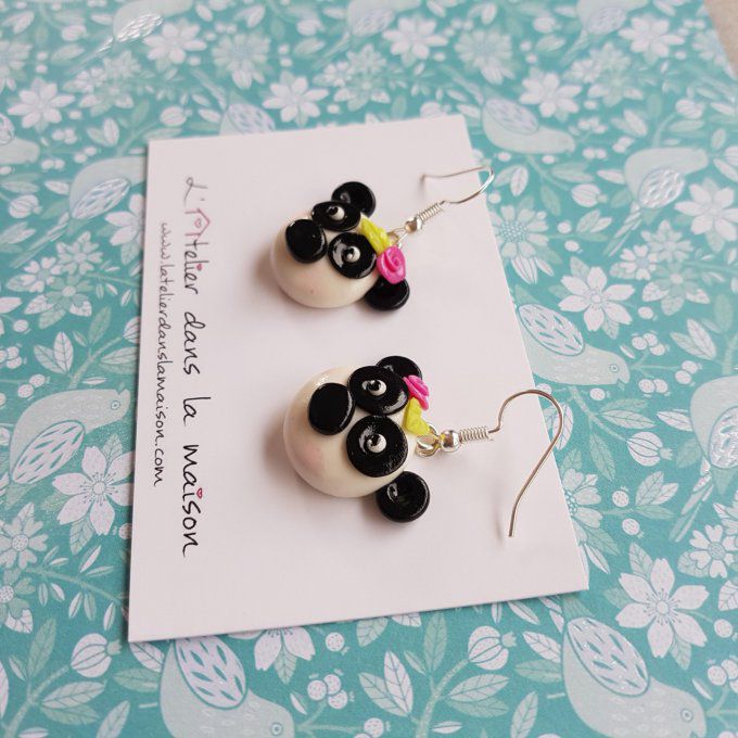 bijoux panda fleur
