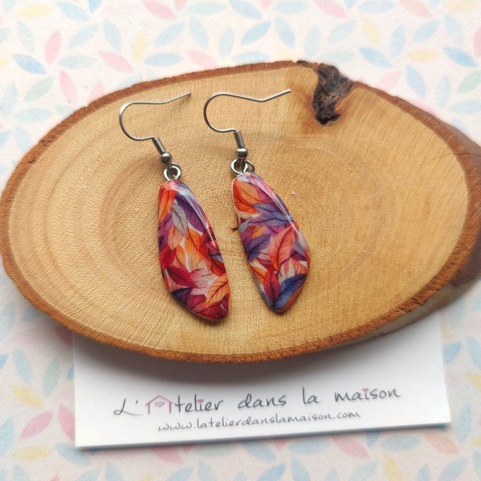 Boucles d'oreilles feuillage automnale
