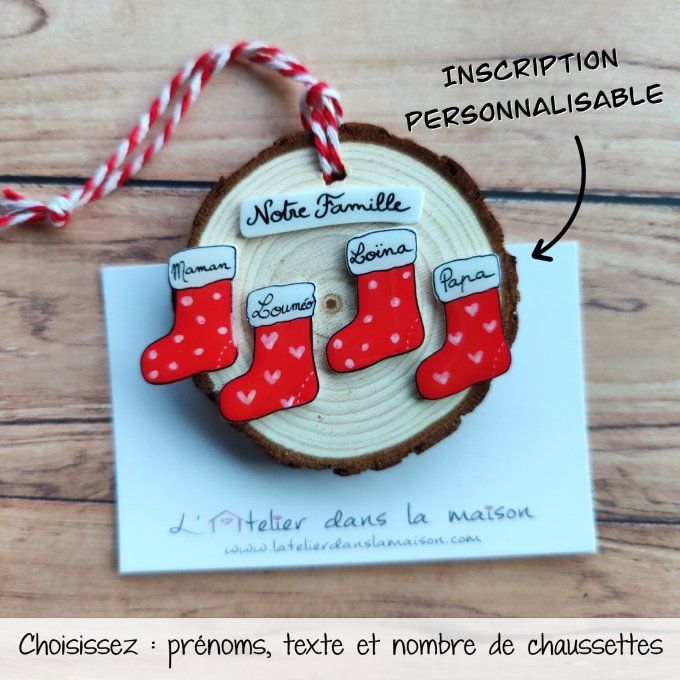 Boule de Noël chaussettes personnalisées 