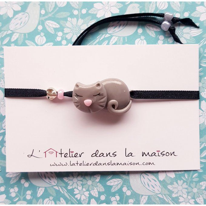 bracelet chat blanc ou gris