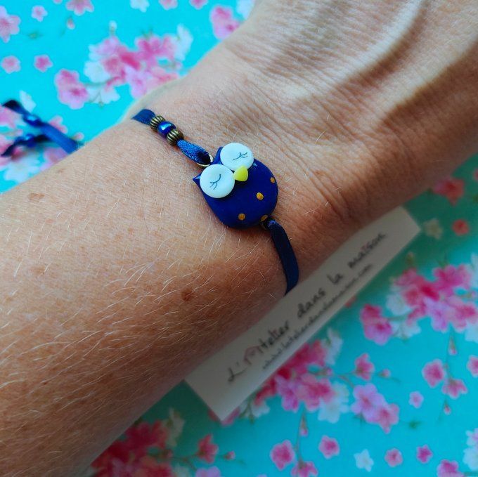 Bracelet chouette bleu nuit
