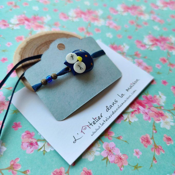 Bracelet chouette bleu nuit