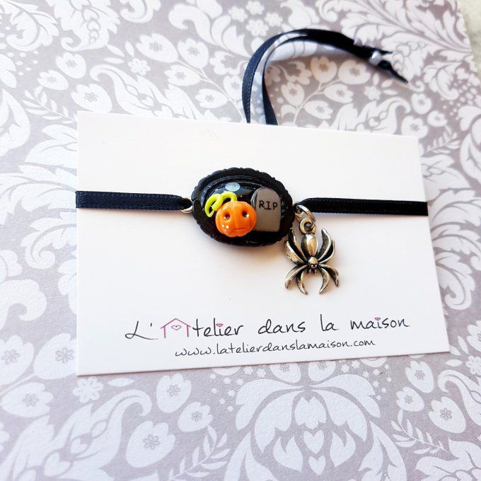 bracelet halloween citrouille