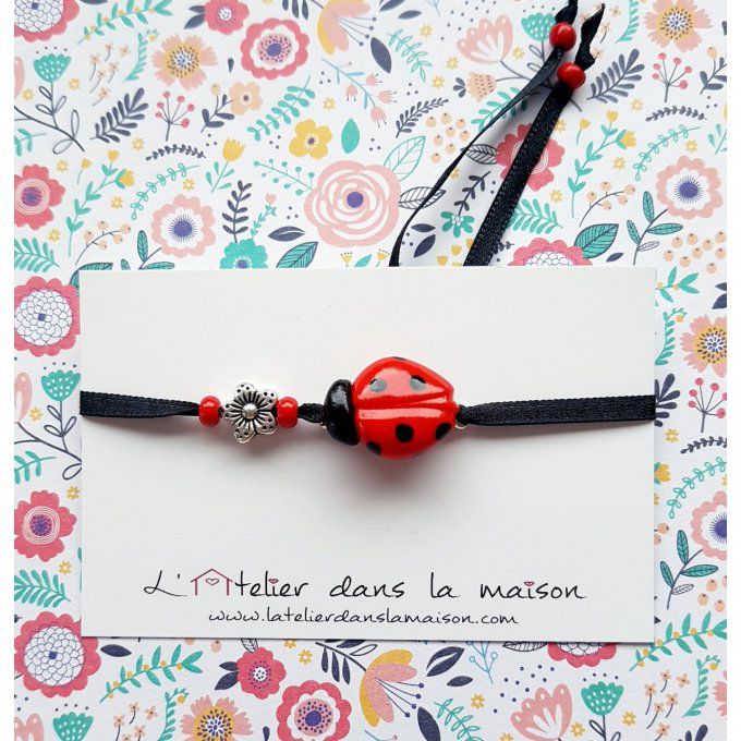 bracelet enfant réglable lady bug