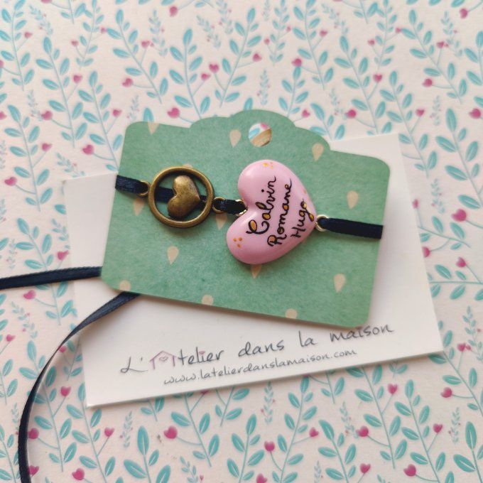 bijoux prénoms rose coeur