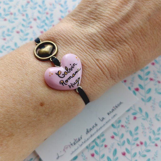 bracelet personnalisable rose prénoms