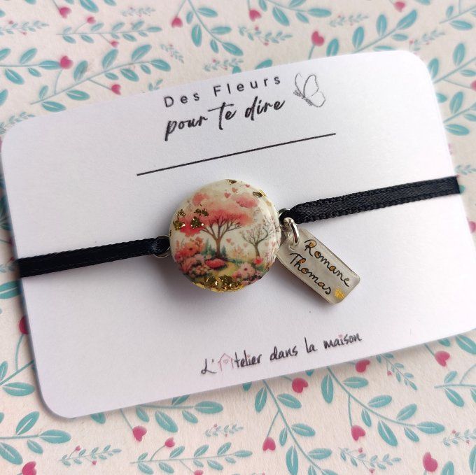 Boucles ou bracelet fleurs de cerisier personnalisable