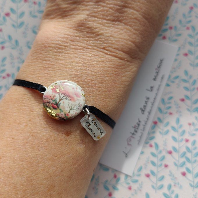 Boucles ou bracelet fleurs de cerisier personnalisable