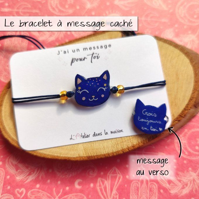 Bracelet chat galaxie Message Secret