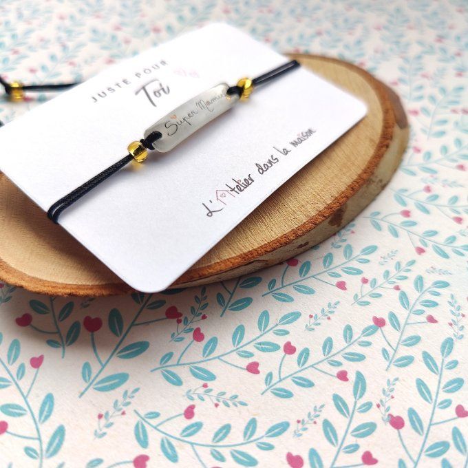 bracelet inscription personnalisable mamie, maman
