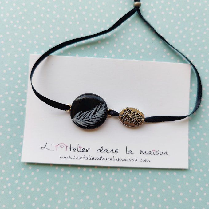 bracelet fait main noir et blanc
