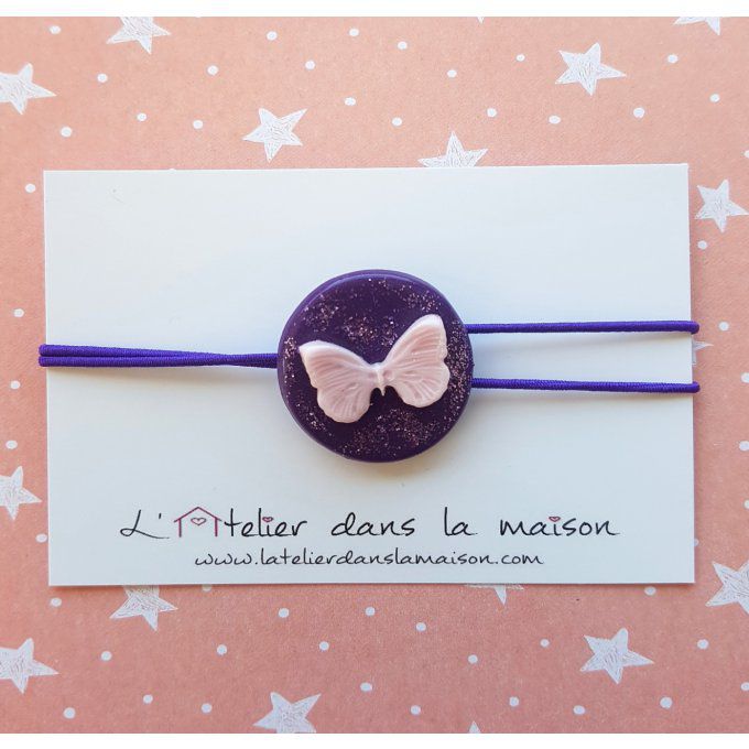 bracelet enfant papillon violet