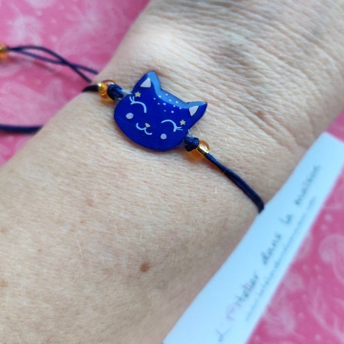 Bracelet chat galaxie Message Secret