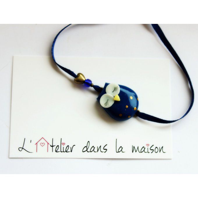 Bracelet chouette bleu nuit