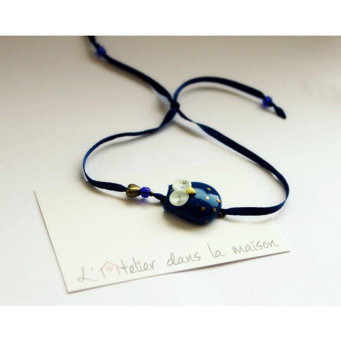 Bracelet chouette bleu nuit