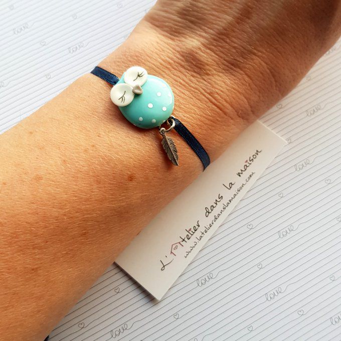 bracelet chouette turquoise