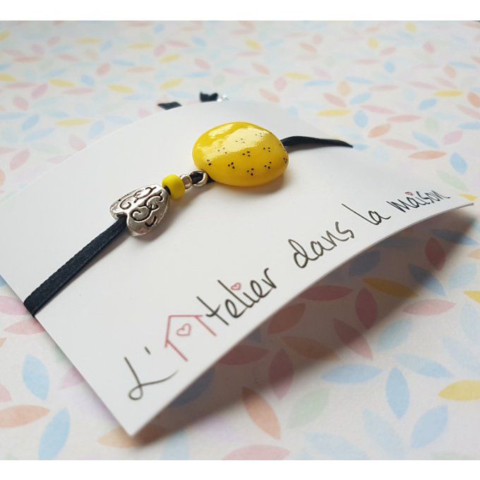 bracelet jaune coeur