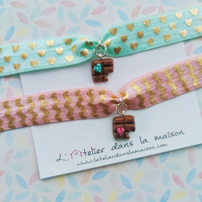 bracelet enfant élastiqué chocolat