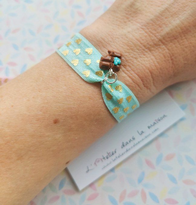 bracelet enfant élastiqué chocolat