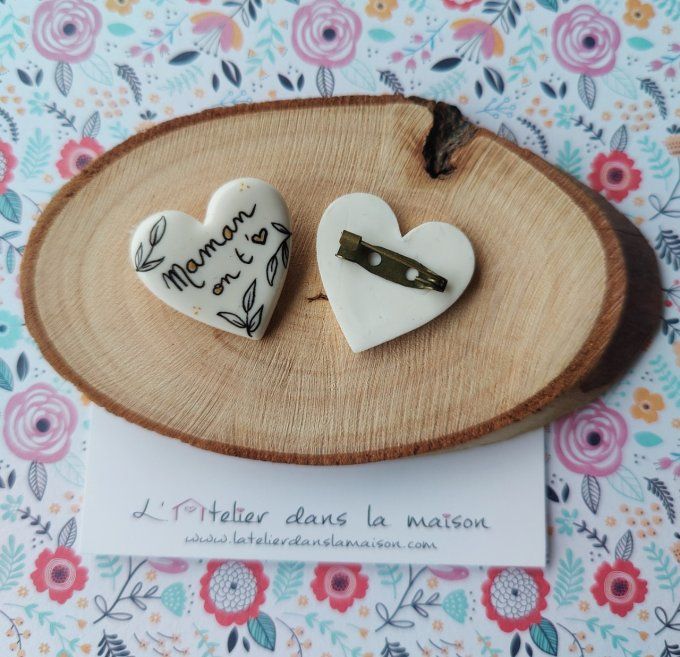 Broche coeur pour les mamans