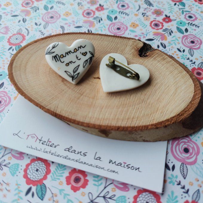 Broche coeur cadeau maman