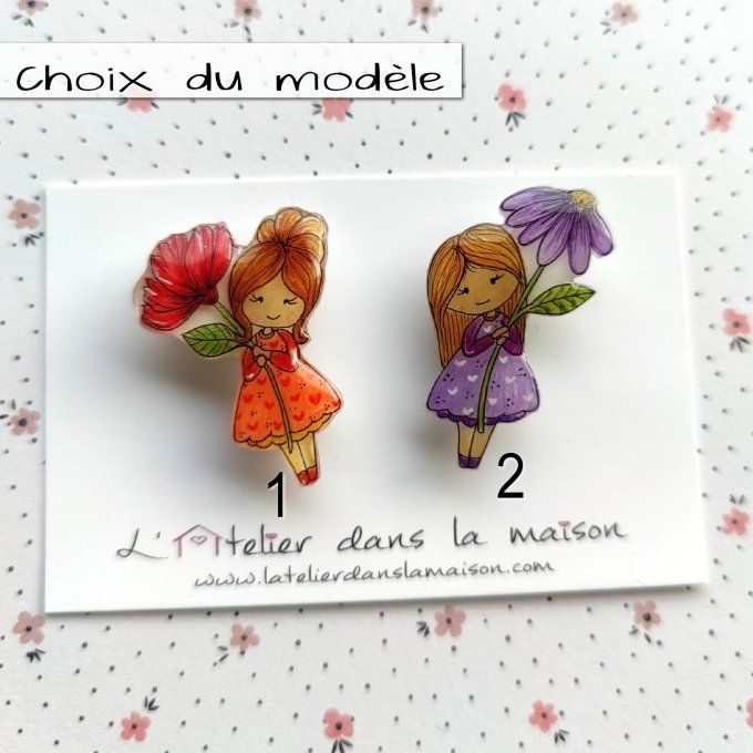 broche choix fille à la fleur