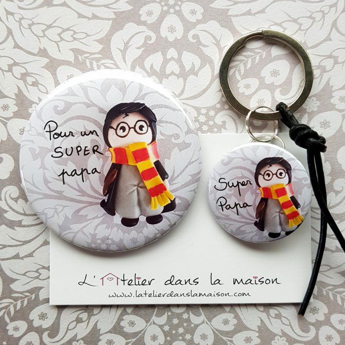 Magnet ou porte-clé super papa Harry Potter