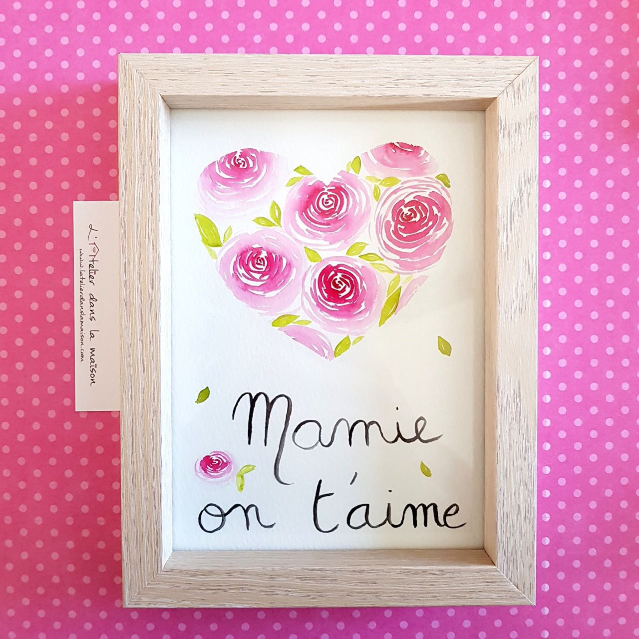 Aquarelle Mamie on t'aime - Latelierdanslamaison