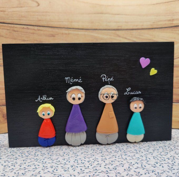 tableau famille avec personnages