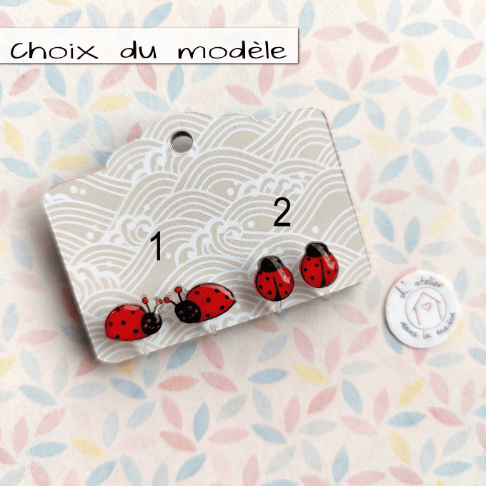Boucles d'oreilles sans perçage coccinelles