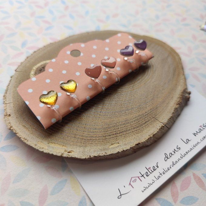 Les petits clips coeurs classiques, boucles d'oreilles sans perçage 