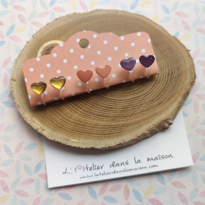 Les petits clips coeurs classiques, boucles d'oreilles sans perçage 
