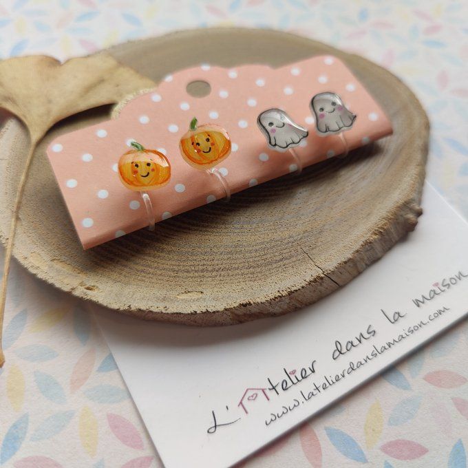 Boucles d'oreilles citrouilles ou fantômes