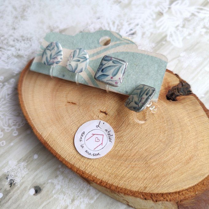 Les  boucles feuillage hivernal, boucles d'oreilles avec ou sans perçage