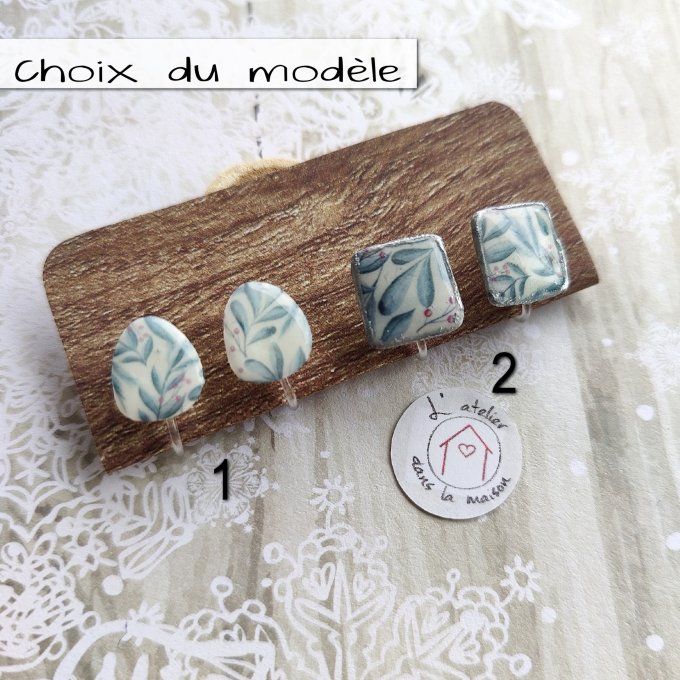 Les  boucles feuillage hivernal, boucles d'oreilles avec ou sans perçage