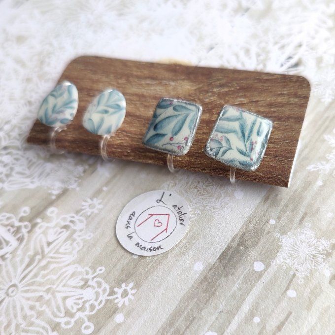 Les  boucles feuillage hivernal, boucles d'oreilles avec ou sans perçage