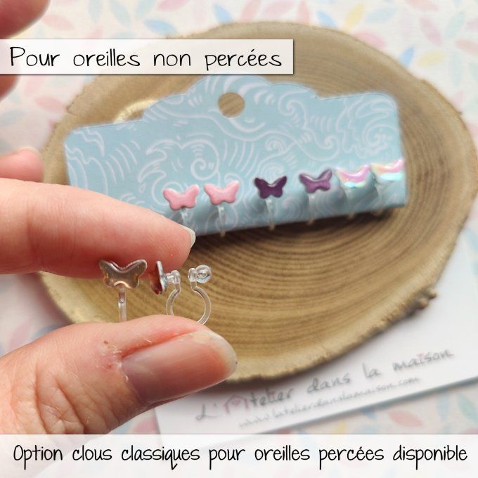 Les minis clips papillons, boucles d'oreilles sans perçage 
