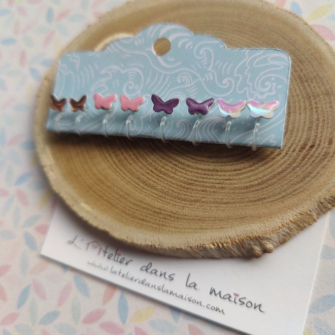 Les minis clips papillons, boucles d'oreilles sans perçage 