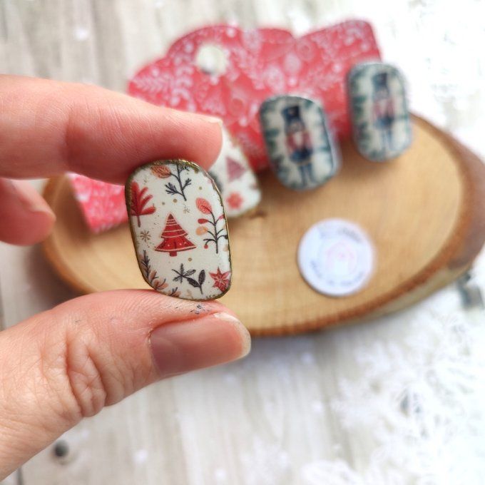 Les  boucles de Noël boucles d'oreilles avec ou sans perçage
