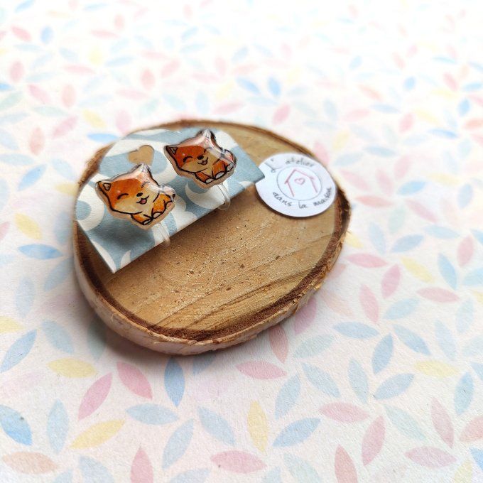Boucles d'oreilles sans perçage chien mignon